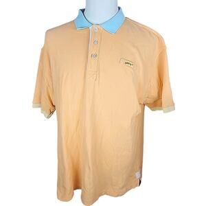 Orvis Fly Fishing Men's Rugby Heavy Knit Polo Shirt Colorblock Orange Size XL